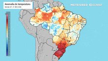Sexta-feira, 27 de março: previsão de anomalia de temperatura