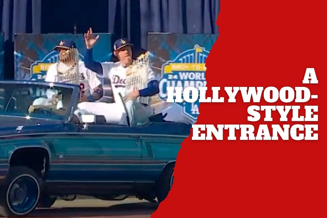 Will Ferrell drives Dodgers stars onto the fiel...