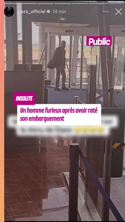 Un voyageur visiblement hors de lui après avoir manqué son vol