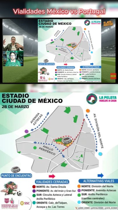 Cierres viales alrededor del Estadio Ciudad de México