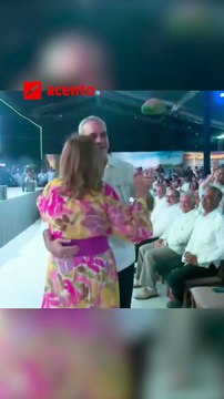 Abinader muestra sus pasos de baile durante la inauguración Central Termoeléctrica en Manzanillo Power Land