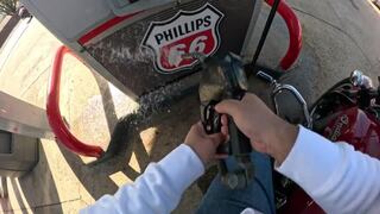 New Bike Owner Gets Soaked in Fuel as Gas Pump Gets Stuck
