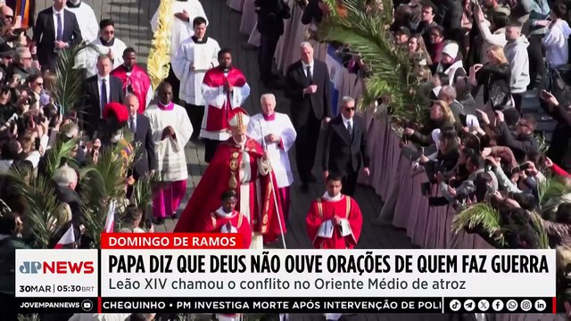 Papa Leão XIV diz que Deus não ouve orações de líderes que promovem guerras