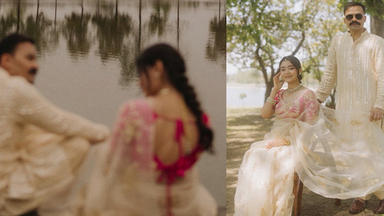 IPS Krishan Kumar Bishnoi Anshika Verma Pre Wedding Romantic Photoshoot Viral, आंखों में आंखें डाल..