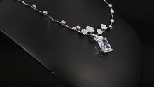 Square Cut CZ Bridal Jewelry Set Showcase | Leaf Flower Necklace Collection