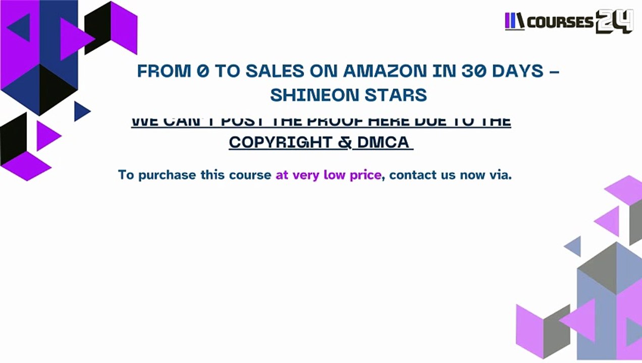 Courses24.site - From 0 to Sales on Amazon In 30 Days - Shineon Stars