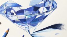 Dessiner un diamant réaliste avec les crayons de couleurs