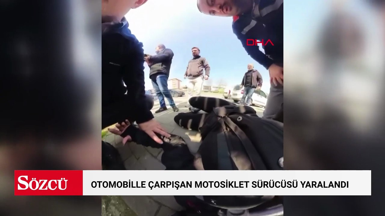 Otomobille çarpışıp elektrik panosuna savrulan motosikletin sürücüsü yaralandı