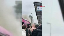 Metrobüs alevler içinde kaldı, ortalık bir anda savaş alanına döndü!