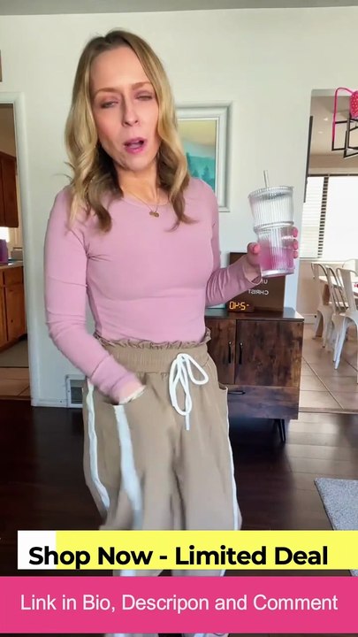 Fisoew Women Baggy Wide Leg Track Pants