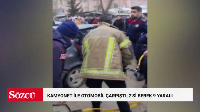 Kamyonet ile otomobil çarpıştı; 2'si bebek 9 yaralı