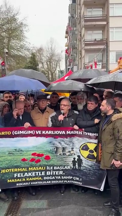 İzmit’te yağmur altında açıklama: Vartolular ‘jeotermal’ istemiyor