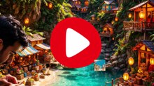 Mind-Blowing Miniature Cliffside Village with Glowing Lights & Real Water 🌴