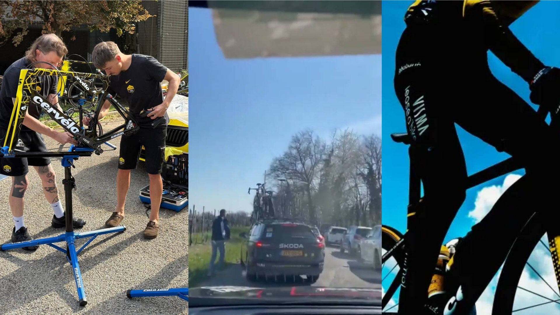 ¡Intentan asaltar el coche del Visma durante la Coppi e Bartali!