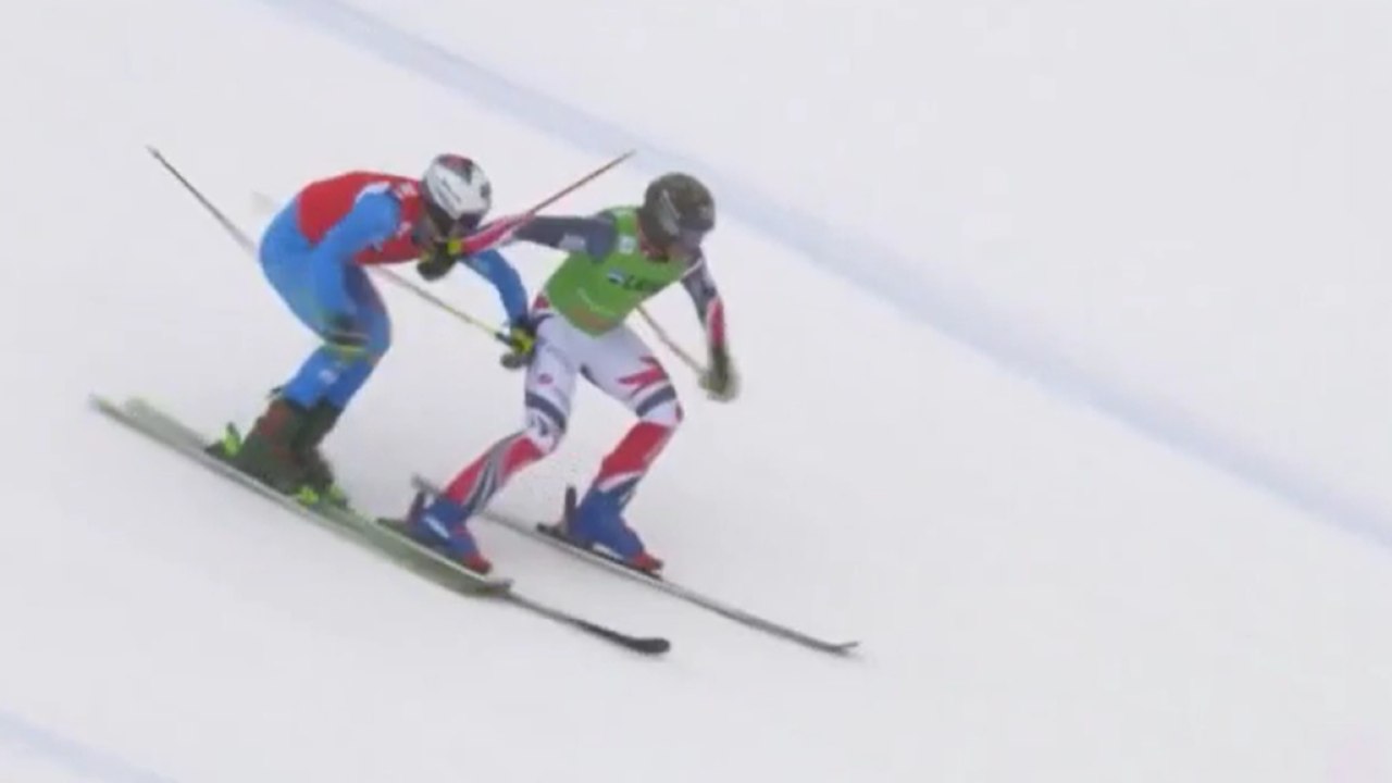 Il video del pugno a Simone Deromedis in Coppa del Mondo di Skicross