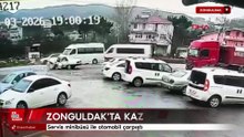 Zonguldak'ta servis minibüsü ile otomobil çarpıştı