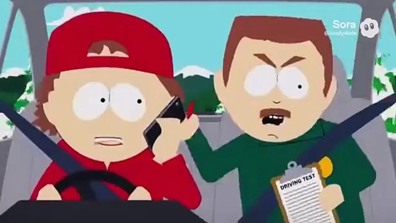 Gregory calls on the phone while driving and fails the driving test and gets grounded