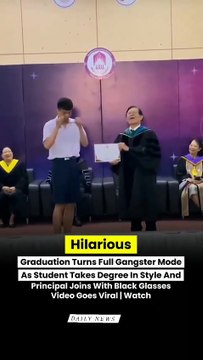 Student Goes Full Gangster at Graduation—Then the Principal Joins In! 😎 #Viral #Graduation
