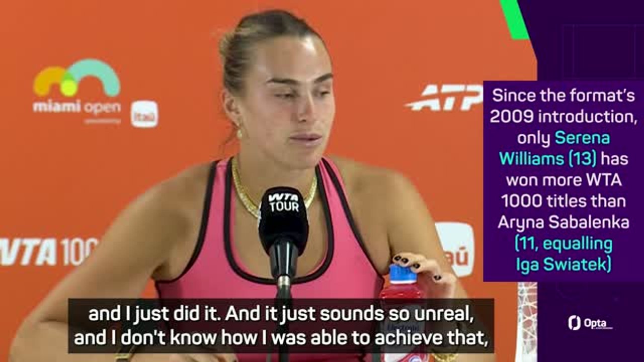 Sabalenka's 'name in history' after completing 'Sunshine Double'