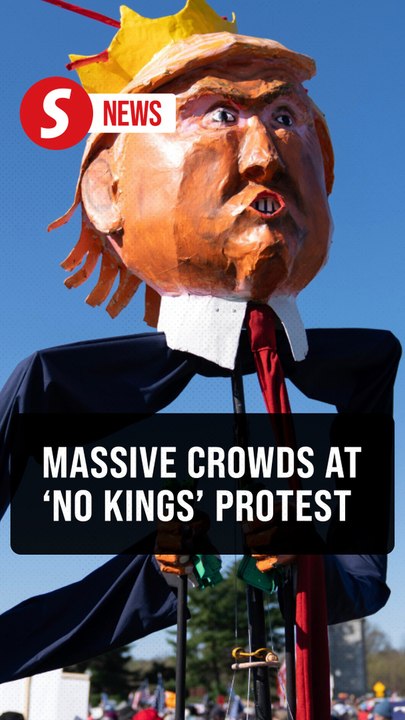 Anti-Trump protesters rally in thousands of US cities for 'No Kings' protests
