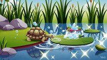 Little Tortoise and the Shimmering Pond 🐢✨ASMR | Gentle Nature Animation