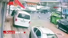 Sultangazi’de hafif ticari aracın çocuğa çarptığı anlar kamerada
