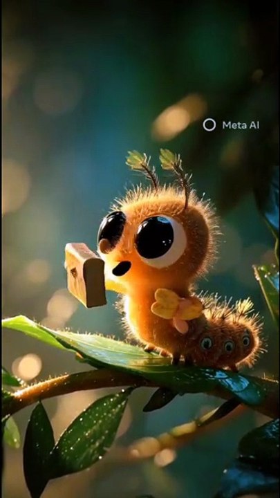 Tiny caterpillar trying to eat leafs