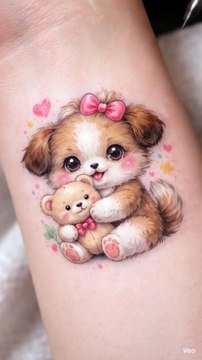 Cuteness Overload! Cutest Shih Tzu & Teddy Bear Tattoo 🐶💖