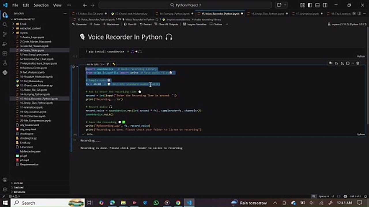 Python Voice Recorder _ Build Your Own Audio Recording App 🎙️ - video ...
