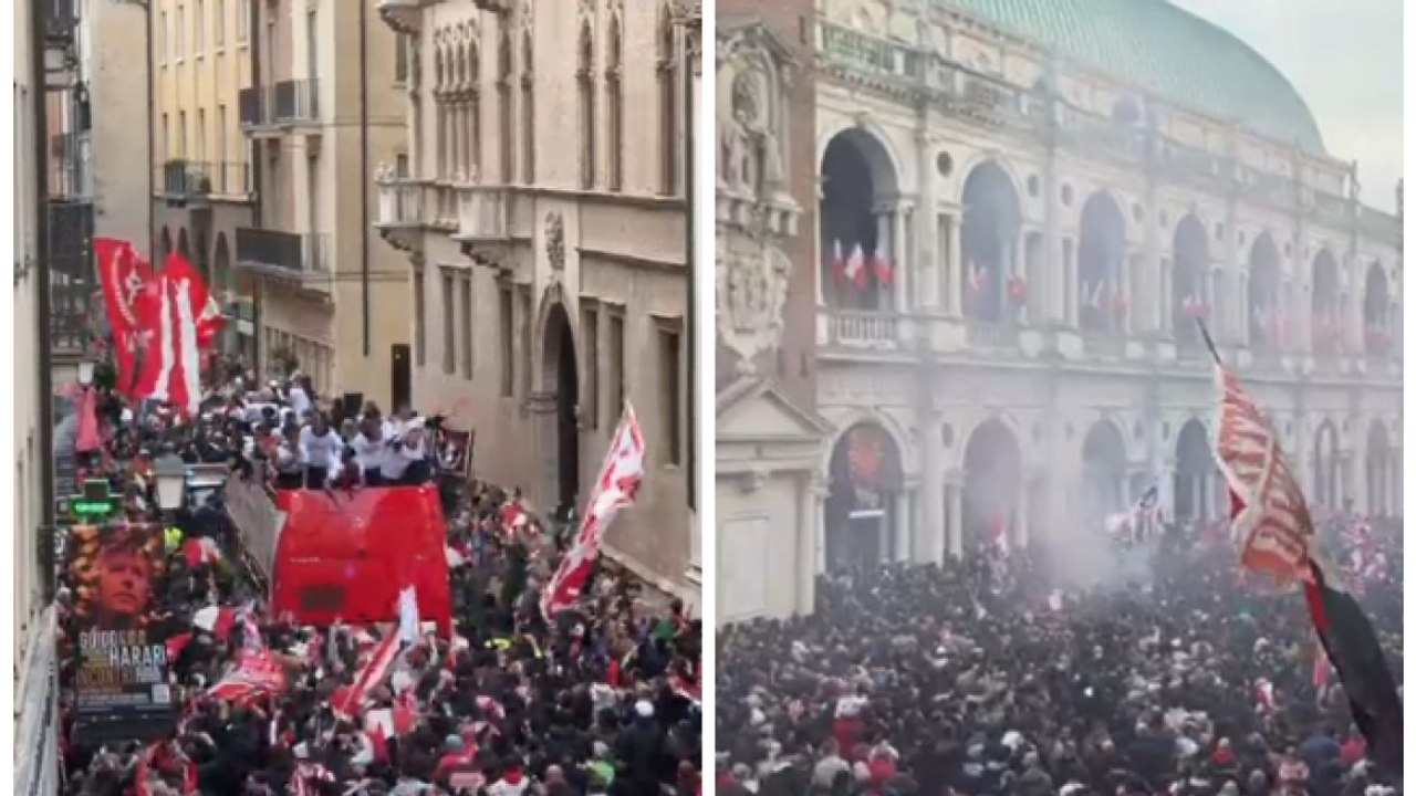 Promozione Vicenza in Serie B: il video della folla per le strade e in piazza dei Signori