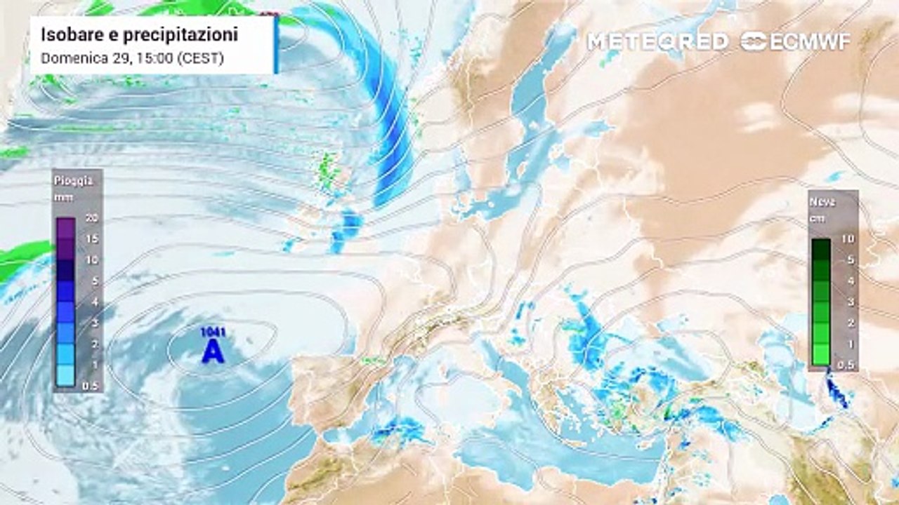 29 marzo 2026: Evoluzione meteo prossimi giorni