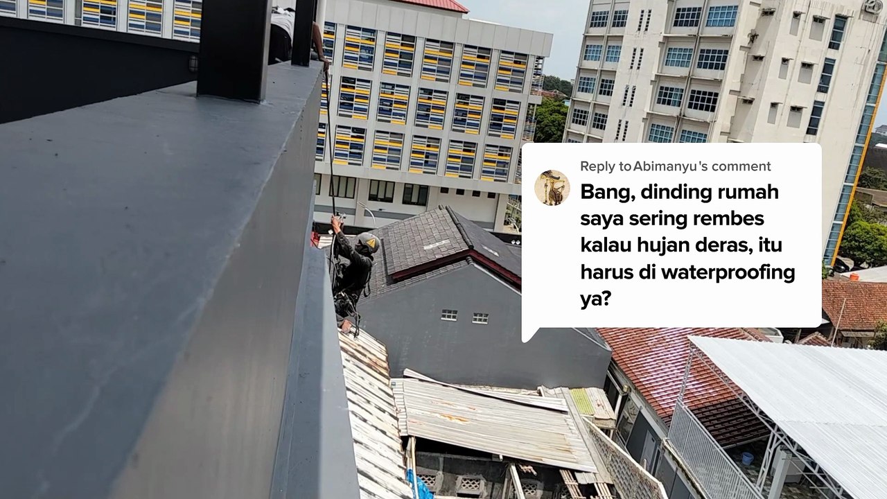 Bang Dinding Rumah Saya Sering Rembes Kalau Hujan Deras Itu Harus di Waterproofing Ya #waterproofing