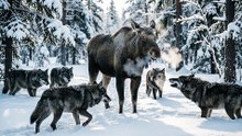 Wolf Pack vs Moose – Winter Survival