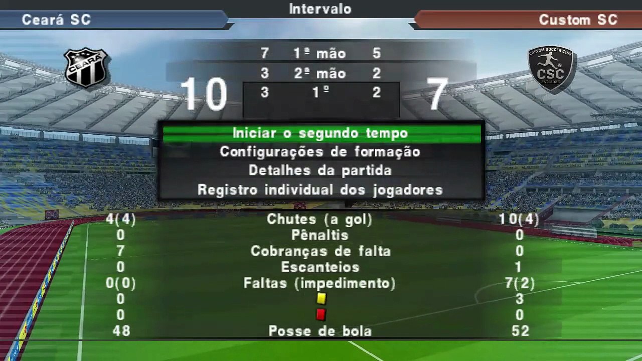Instant Stream - PES 2026 (PPSSPP), master league simulation - Ceará SC vs. CSC, been elimitated in the semi final of 2nd division cup! - 2026-03-29