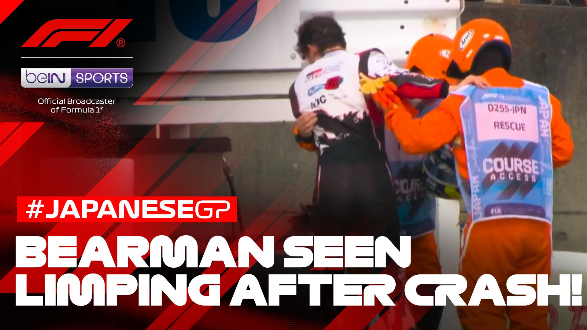Bearman hits the wall at Suzuka seen limping after crash | Formula 1 Japanese Grand Prix 2026