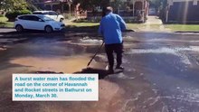 Burst water main on Havannah Street, Bathurst - March 30, 2026