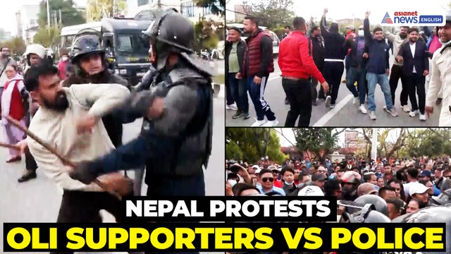 Nepal Tensions Erupt: Oli Supporters Clash With Police | Kathmandu Protest