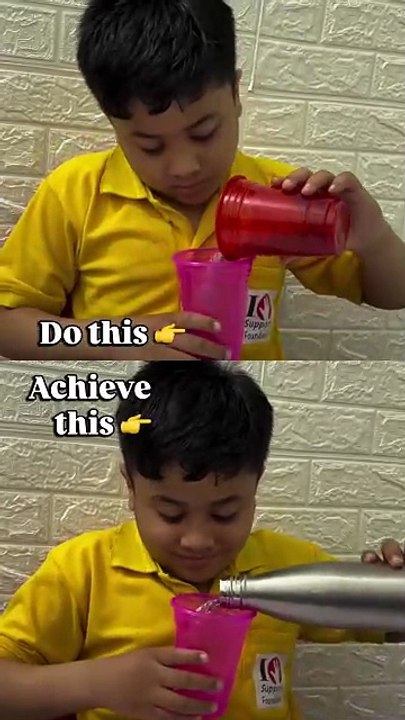 From pouring with help… to doing it independently