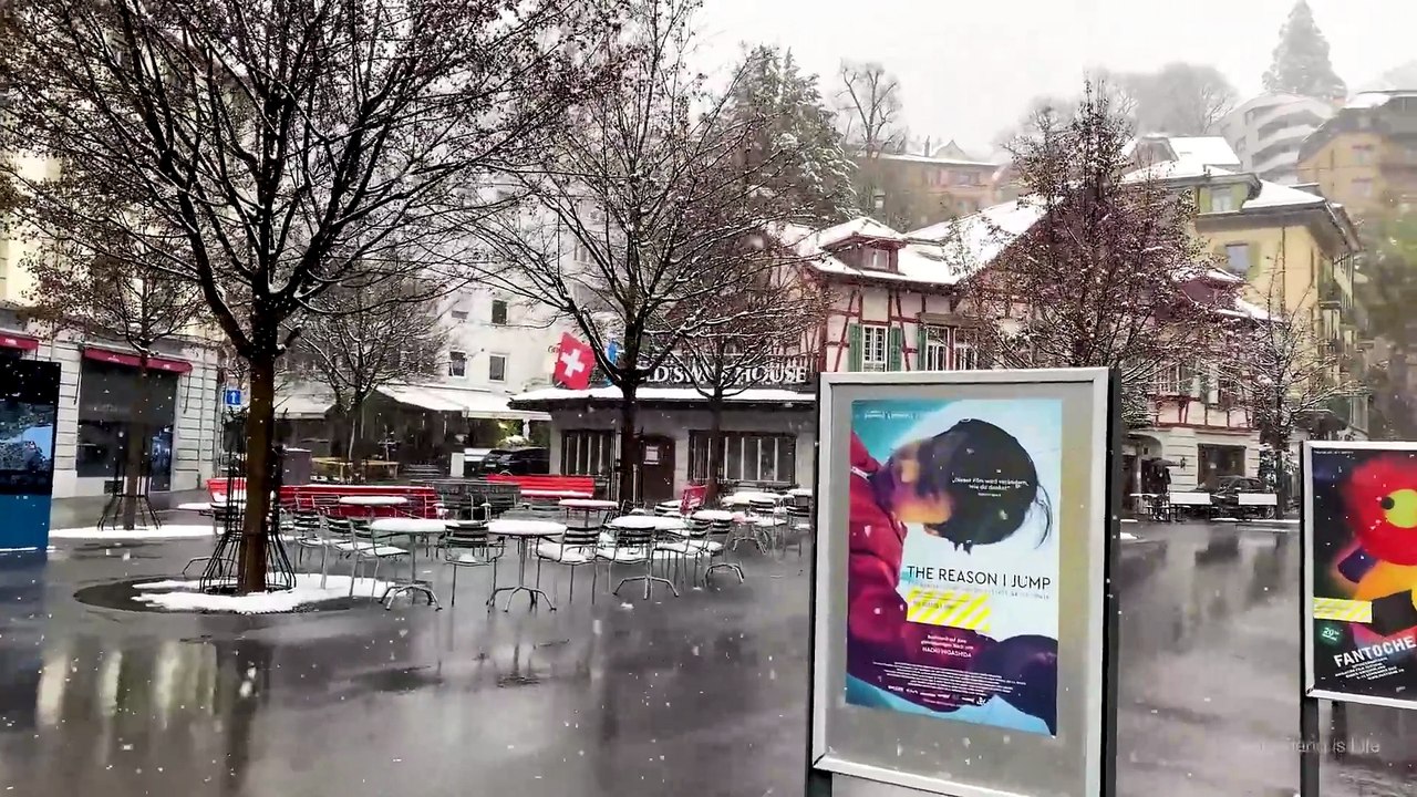 Lucerne Gets Hit by Heavy Snow in Spring ❄️ Switzerland