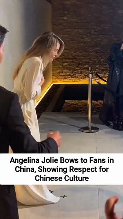 Angelina Jolie Bows to Fans in China, Showing Respect for Chinese Culture