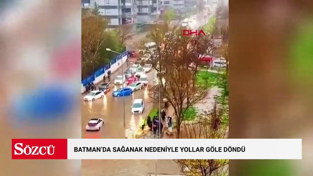Batman'da sağanak nedeniyle yollar göle döndü