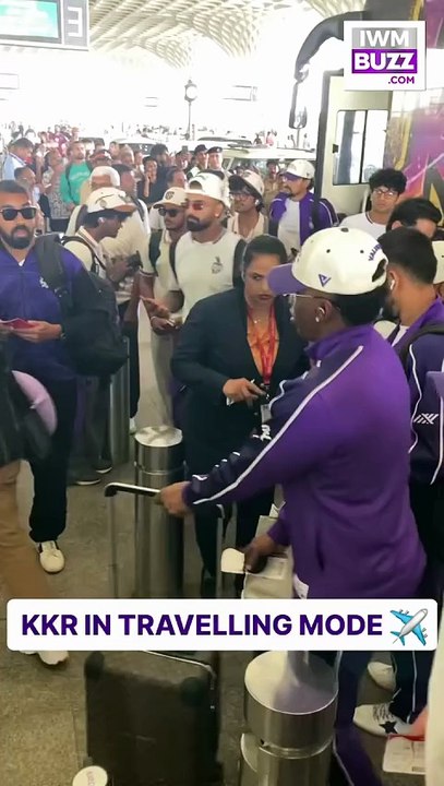 KKR squad at the airport, serving full team-travel vibes before the next big cricket action.