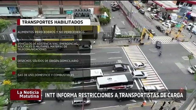 INTT informó la restricción de tránsito para vehículos de carga pesada durante Semana Santa