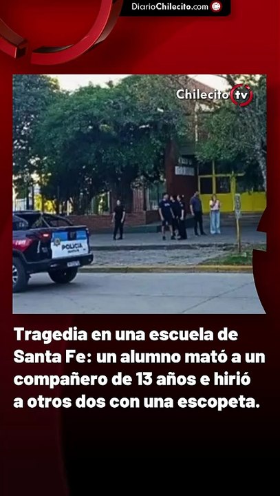 Tragedia en una escuela de Santa Fe: un alumno mató a un compañero de 13 años e hirió a otros dos con una escopeta.