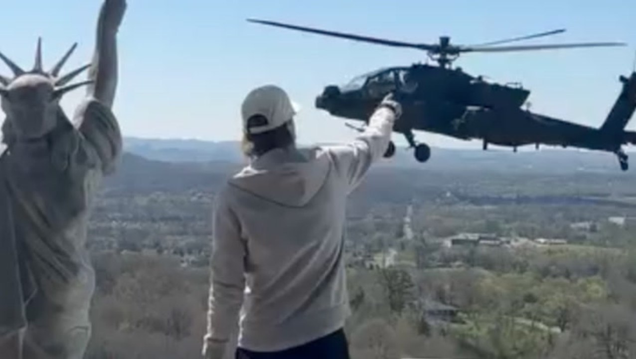 US Army helicopter does a fly-by for Trump’s pal Kid Rock at his Nashville home