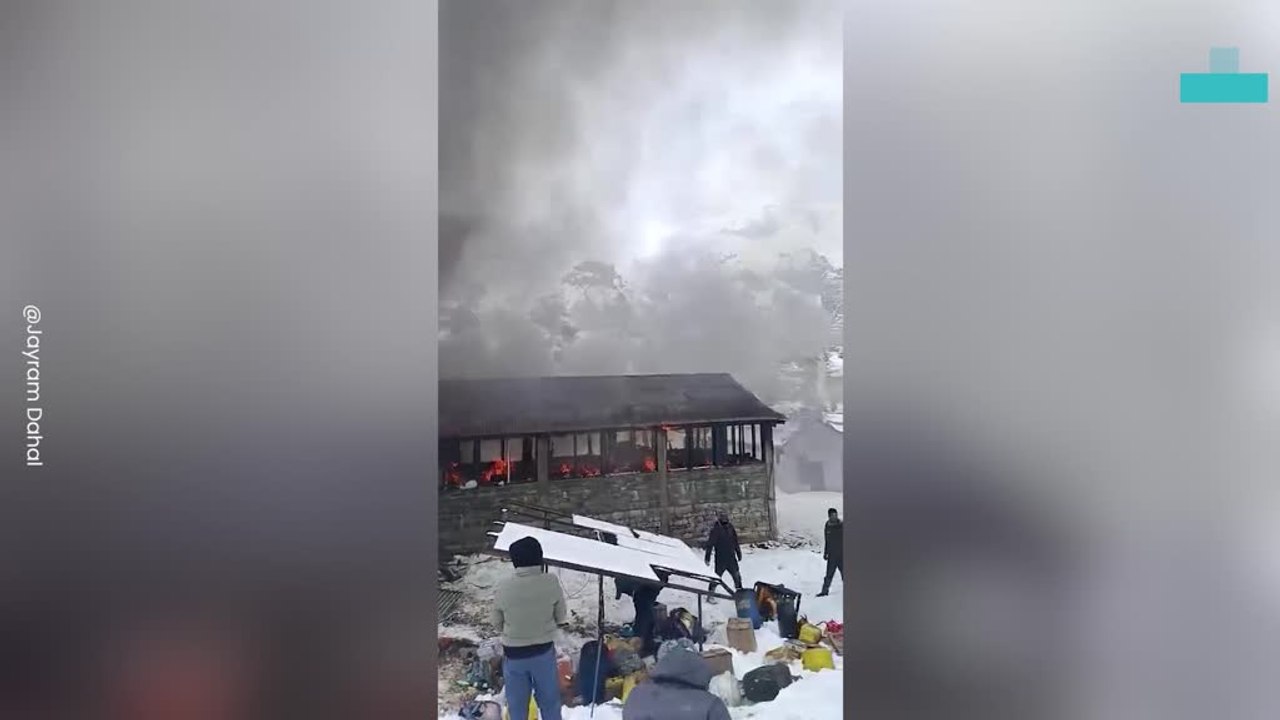 Fire at Annapurna Base Camp Nepal