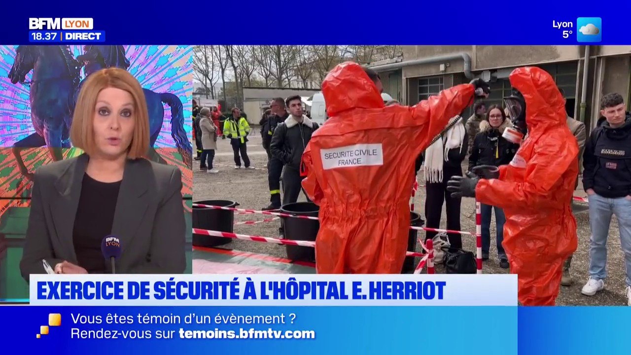 Exercice de sécurité à l'hôpital Edouard Herriot