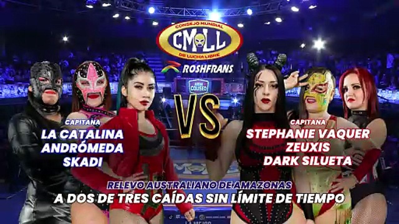 2024.04.06 CMLL 81 Aniversario Arena Coliseo - Dark Silueta, Zeuxis & Stephanie Vaquer vs Skadi, Andrómeda & La Catalina