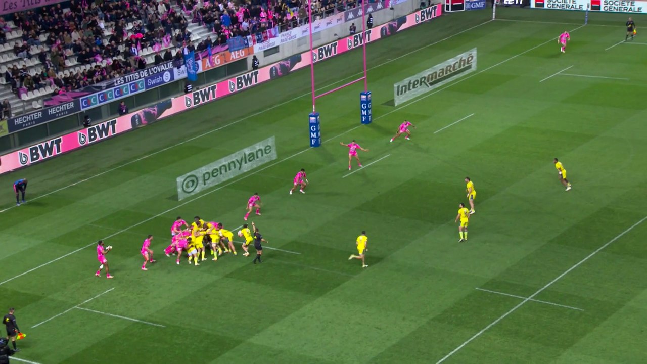TOP 14 - Essai de Bautista DELGUY (ASM) - Stade Français Paris - ASM Clermont