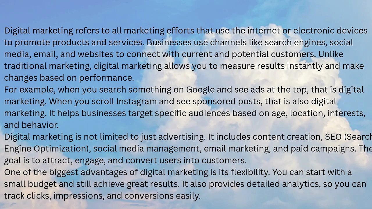 DIGITAL MARKETING  VIDEO